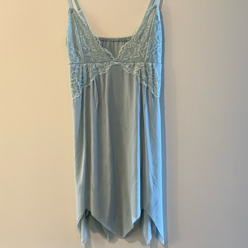 Elegant Blue Lace Chemise
